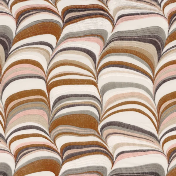 brown contemporary embroideried fabric from Casamance