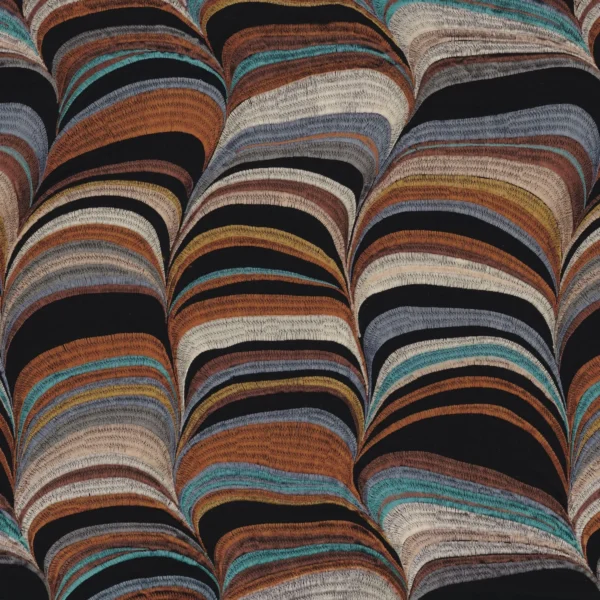 Strates Fabric - Mordore Celadon by brown contemporary embroideried fabric from Casamance