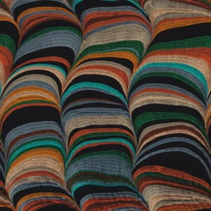 black-grey contemporary embroideried fabric from Casamance