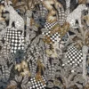 black-grey botanical cotton fabric from Casamance