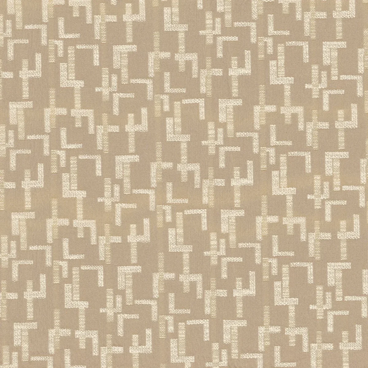 Dalles Fabric - Sable by neutral geometric cotton fabric from Casamance