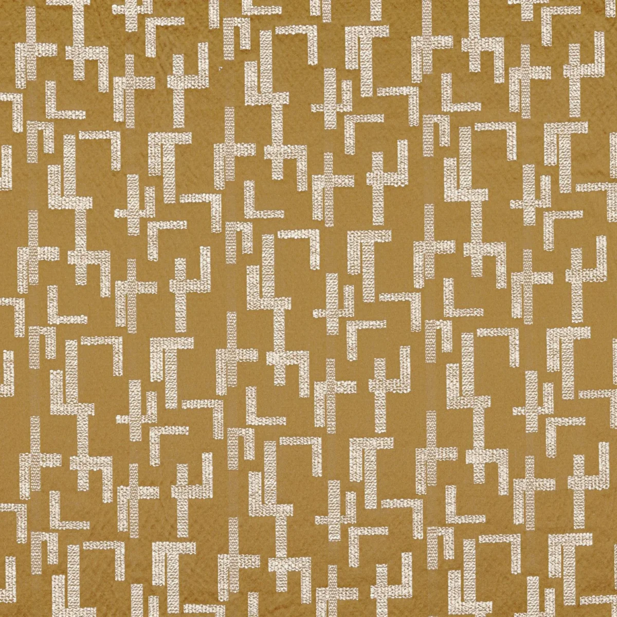 Dalles Fabric - Moutarde by yellow geometric cotton fabric from Casamance