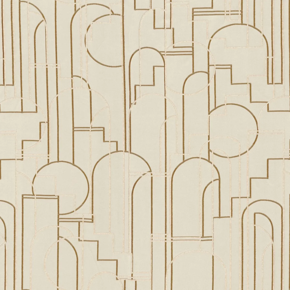 Bachaumont Fabric - Sable by neutral geometric jacquard fabric from Casamance