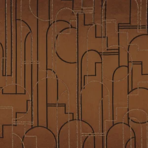 orange geometric jacquard fabric from Casamance
