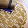 neutral geometric pouf with