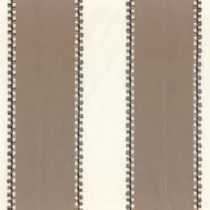brown striped embroideried fabric from Casamance