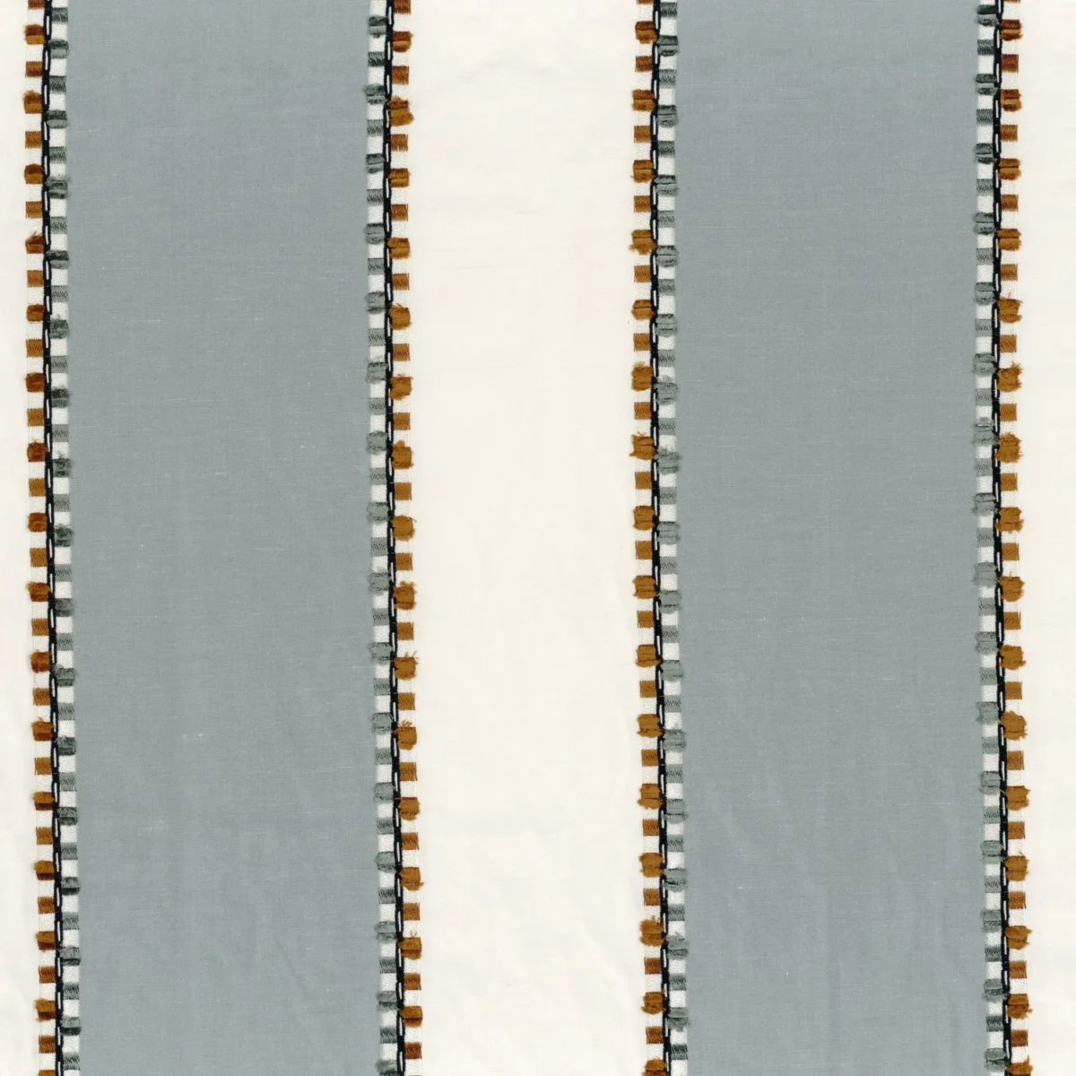 Parment Fabric - Celadon by blue striped embroideried fabric from Casamance