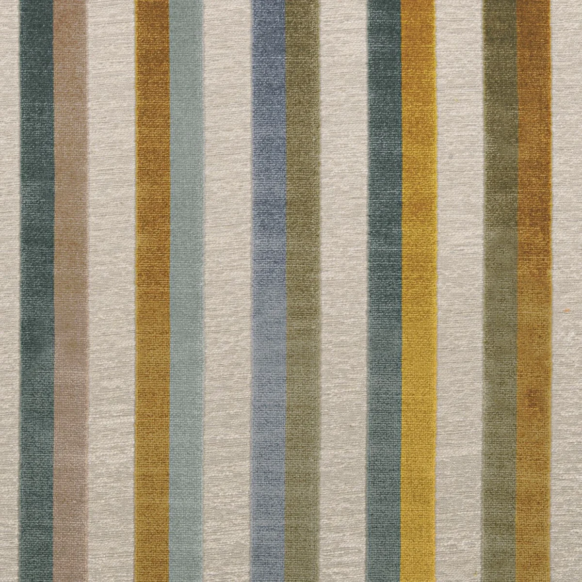 Pattern Fabric - Multico Celadon by multicolour striped woven fabric from Casamance