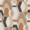 black-grey geometric embroideried fabric from Casamance