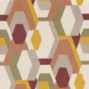 green geometric embroideried fabric from Casamance