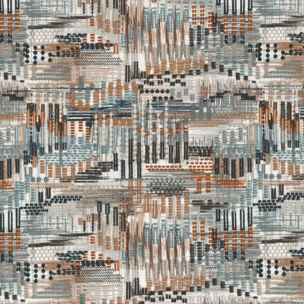 Point De Vue Fabric - Orage Brulee by black-grey misc embroideried fabric from Casamance