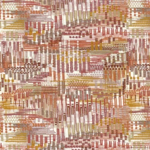orange misc embroideried fabric from Casamance