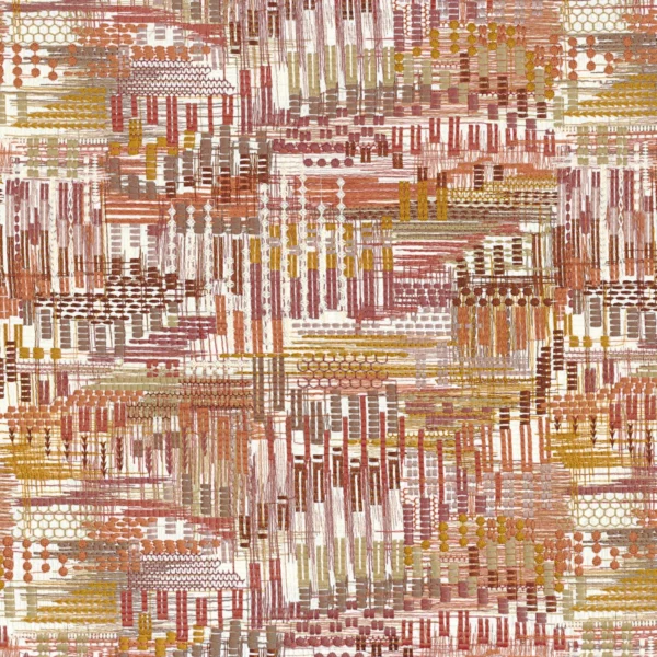 Point De Vue Fabric - Blush Ocre by orange misc embroideried fabric from Casamance