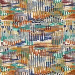 multicolour misc embroideried fabric from Casamance