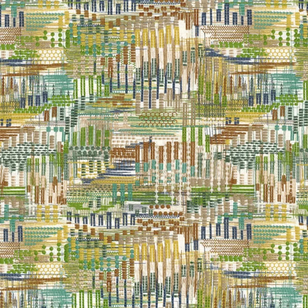 green misc embroideried fabric from Casamance