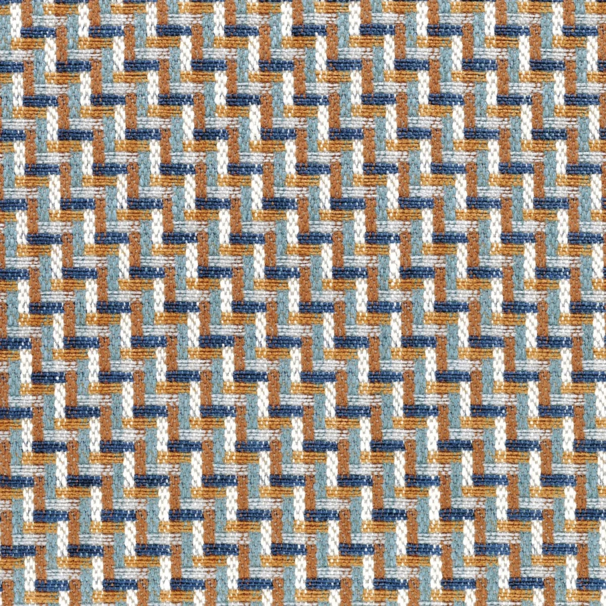 blue geometric woven fabric from Casamance