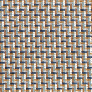 blue geometric woven fabric from Casamance