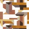 brown geometric embroideried fabric from Casamance
