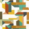 white geometric embroideried fabric from Casamance