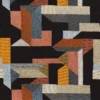 black-grey geometric embroideried fabric from Casamance