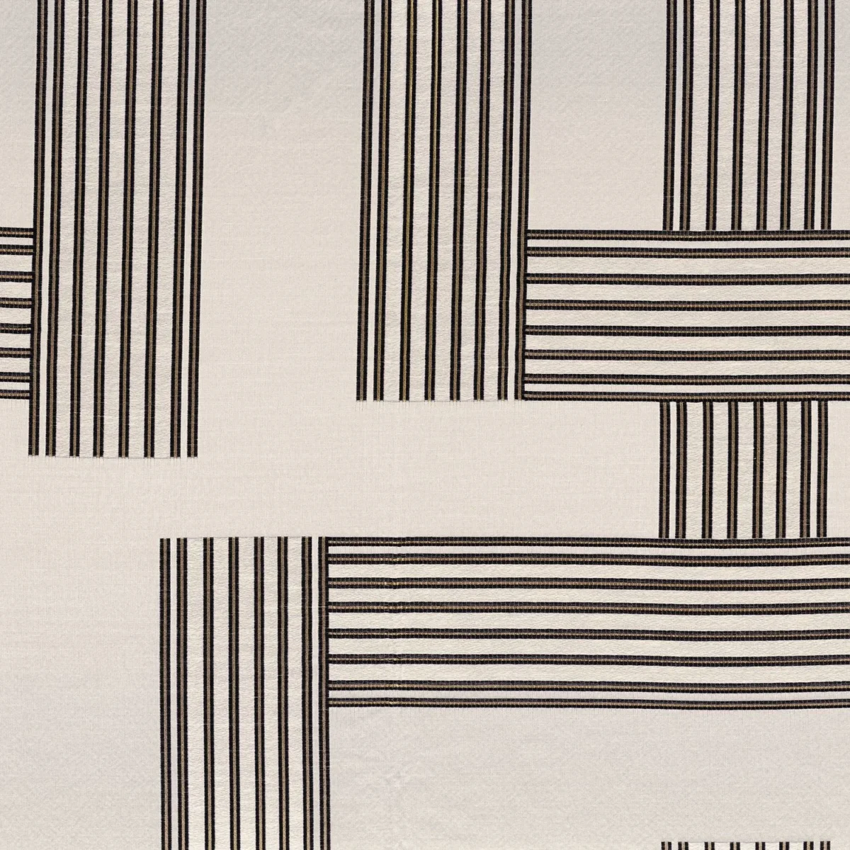 Bau Fabric - Perle by white geometric jacquard fabric from Casamance