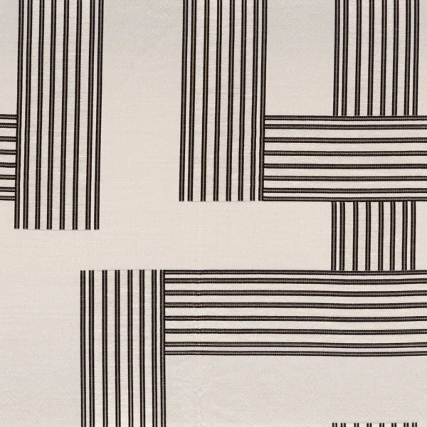 Bau Fabric - Perle by white geometric jacquard fabric from Casamance