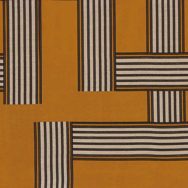 Bau Fabric - Ambre by orange geometric jacquard fabric from Casamance