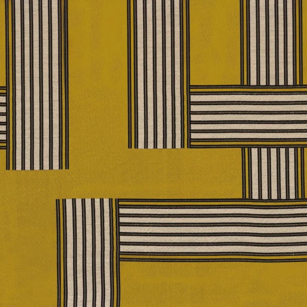 yellow geometric jacquard fabric from Casamance