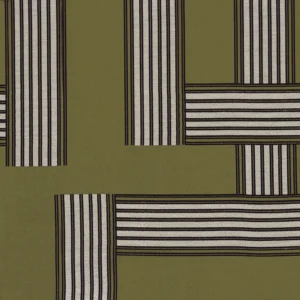 green geometric jacquard fabric from Casamance