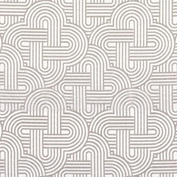 Mollino Fabric - Blanc Petale by black-grey geometric jacquard fabric from Casamance