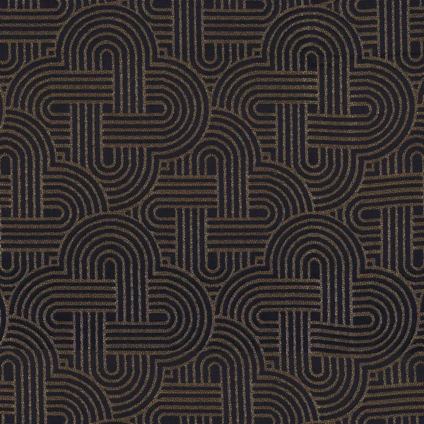 black-grey geometric jacquard fabric from Casamance