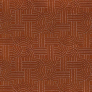red geometric jacquard fabric from Casamance