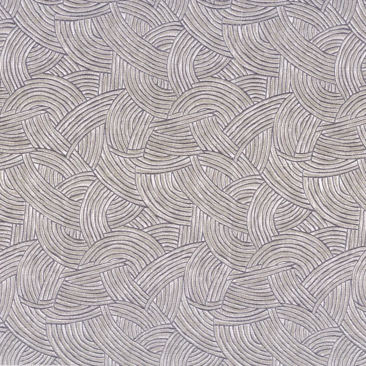 Bramante Fabric - Perle by black-grey geometric jacquard fabric from Casamance