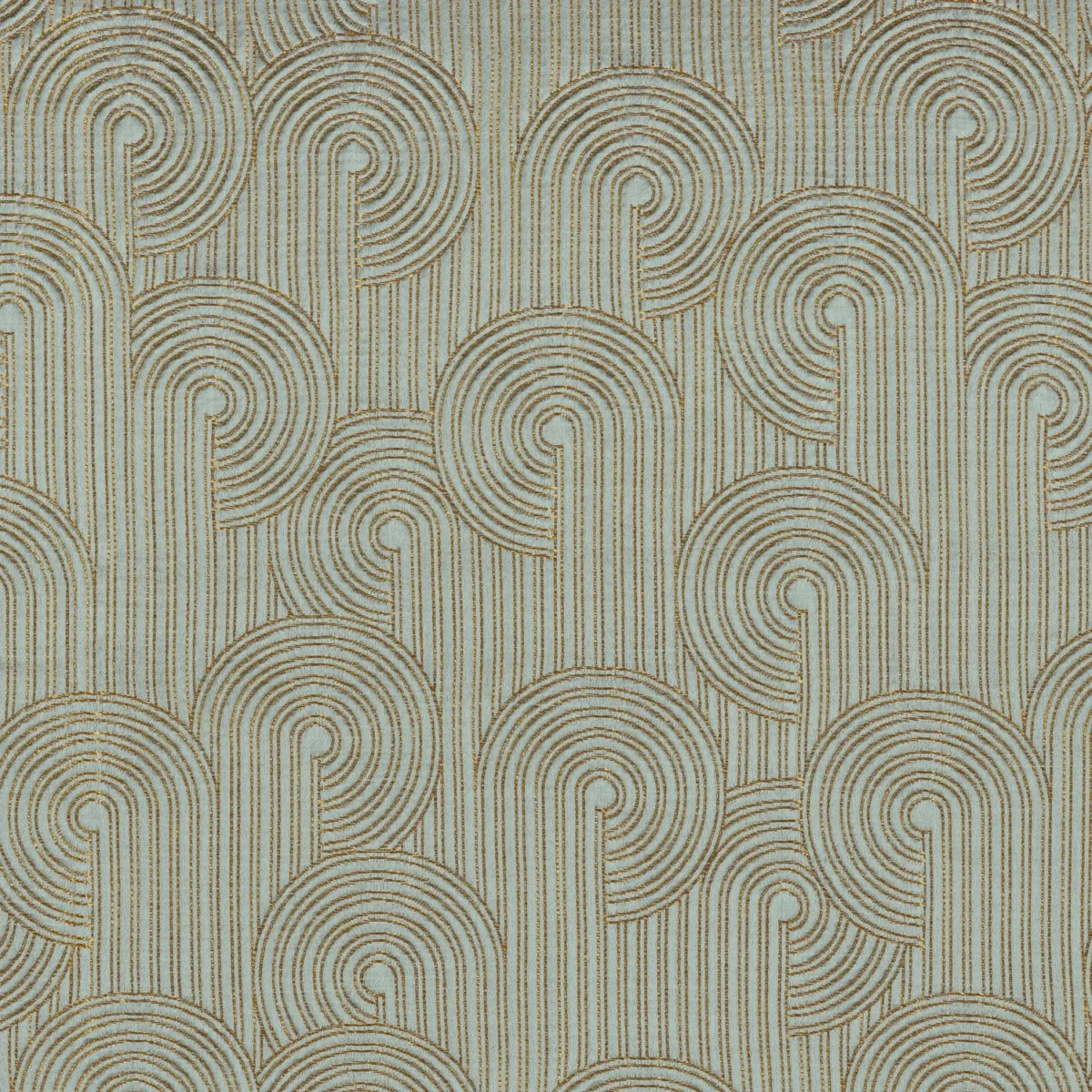 Colimacon Fabric - Celadon by blue geometric jacquard fabric from Casamance
