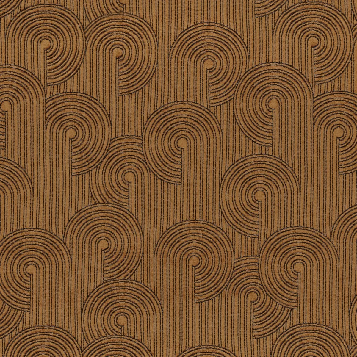 Colimacon Fabric - Mordore by brown geometric jacquard fabric from Casamance