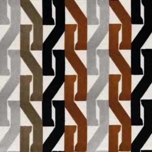 brown geometric velvet-chenille fabric from Casamance