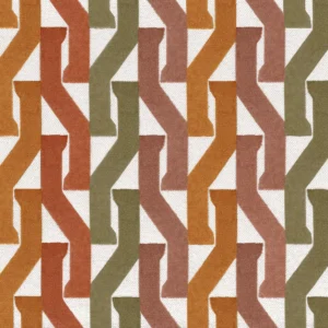 multicolour geometric velvet-chenille fabric from Casamance