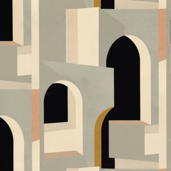 Abysse Fabric - Gris Cendre by black-grey geometric velvet-chenille fabric from Casamance