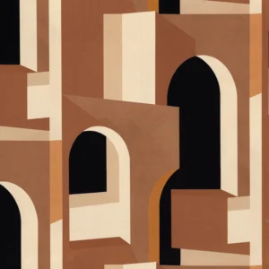 orange geometric velvet-chenille fabric from Casamance