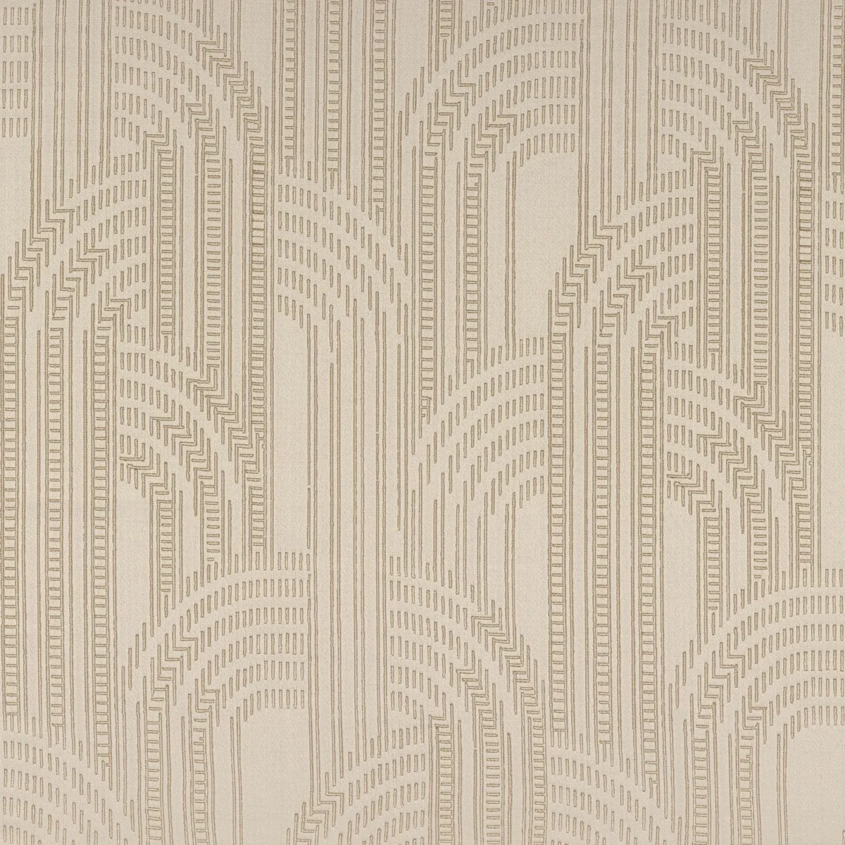 Prodige Fabric - Grege by neutral geometric jacquard fabric from Casamance