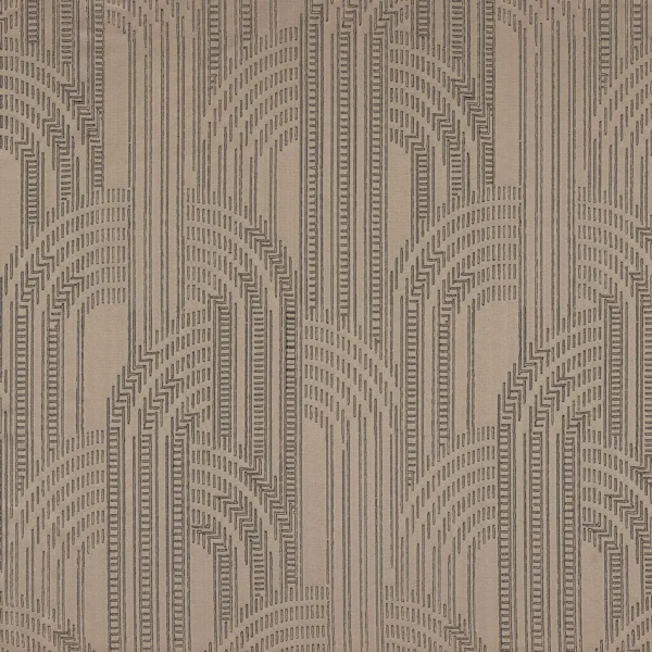 Prodige Fabric - Gris Cendre by brown geometric jacquard fabric from Casamance