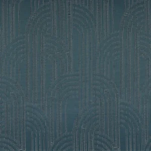blue geometric jacquard fabric from Casamance