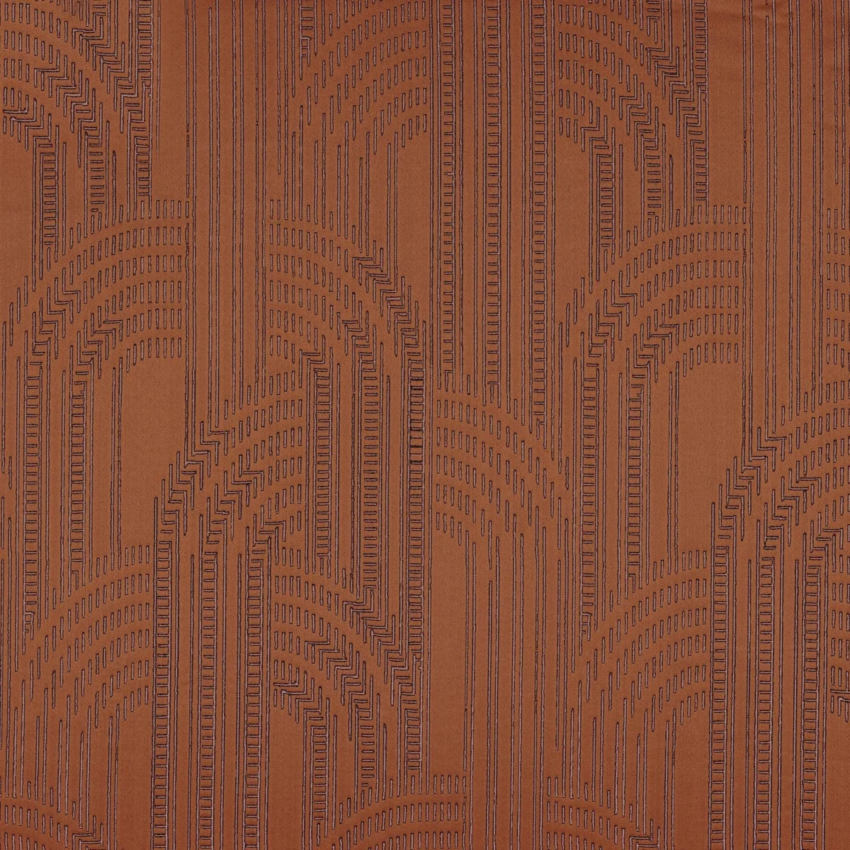 orange geometric jacquard fabric from Casamance