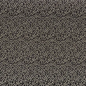 black-grey geometric jacquard fabric from Casamance
