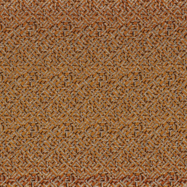 Trait D Union Fabric - Ambre by orange geometric jacquard fabric from Casamance