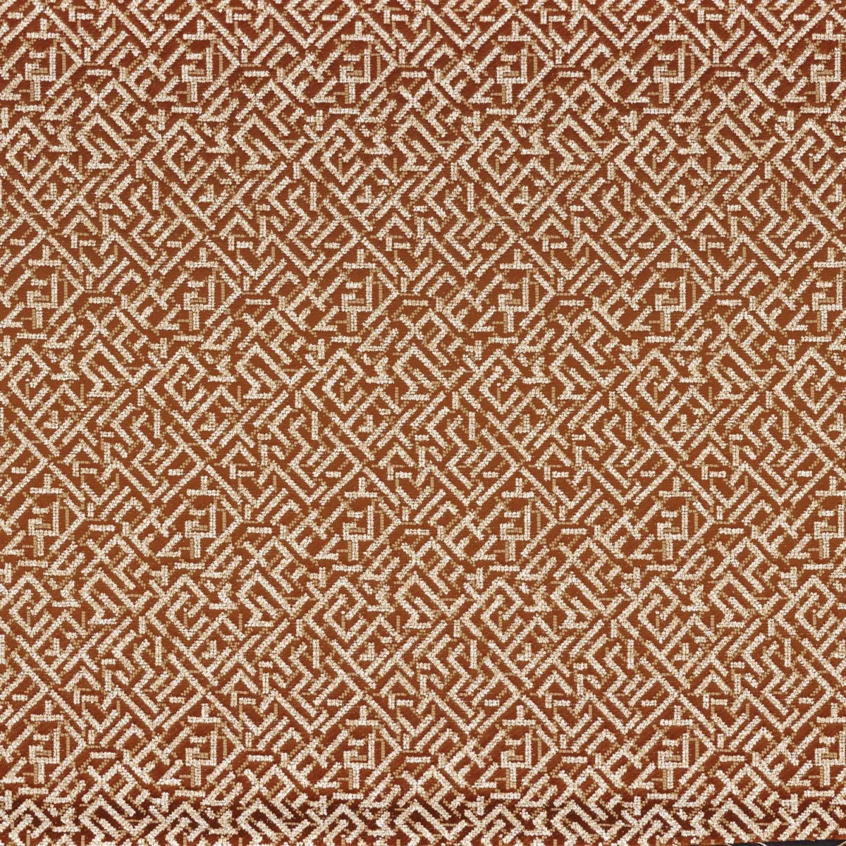 orange geometric jacquard fabric from Casamance