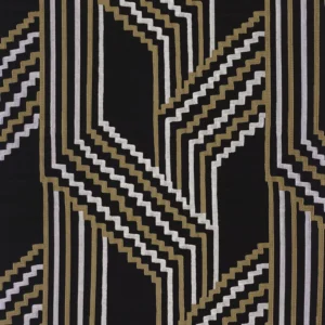 black-grey geometric jacquard fabric from Casamance