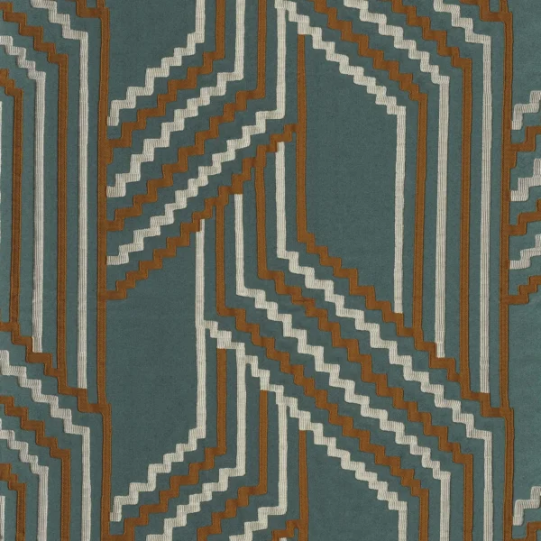 blue geometric jacquard fabric from Casamance
