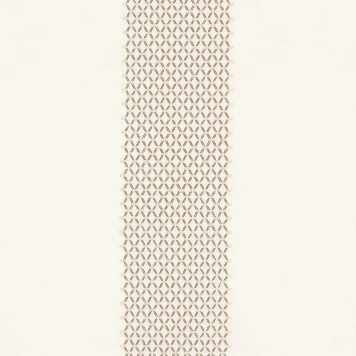 Jourdain Fabric - Ivoire / Sable by neutral striped embroideried fabric from Casamance