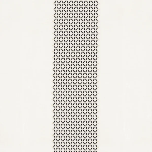 Jourdain Fabric - Ivoire / Noir De Lune by white striped embroideried fabric from Casamance